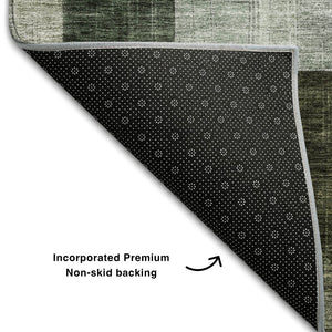 HomeRoots 8' Olive Green, Purple & Brown Geometric Round Rug – Durable, Washable, UV-Protected for Every Space 684807
