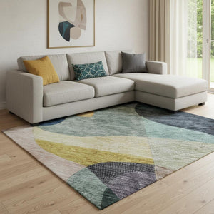 HomeRoots 8' X 10' Bold Abstract Geometric Area Rug in Vibrant Colors - Washable, UV Protected & Stain Resistant 684832