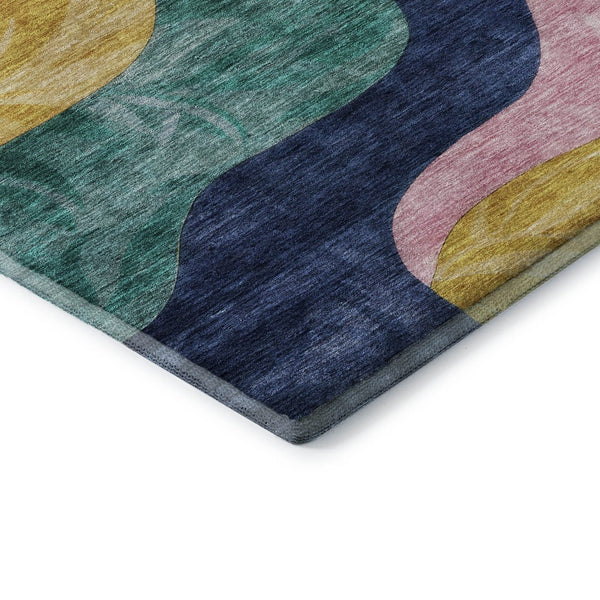 HomeRoots 10' Colorful Abstract Area Rug - Washable, UV-Protected, Durable Polyester for Busy Homes & Kids 684846