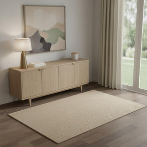 HomeRoots 4' X 6' Ivory Jute Handmade Area Rug - Durable, Elegant Design for Cozy Spaces & High-Traffic Areas 684855