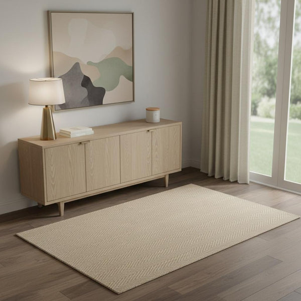 HomeRoots 4' X 6' Ivory Jute Handmade Area Rug - Durable, Elegant Design for Cozy Spaces & High-Traffic Areas 684855
