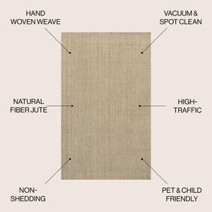 HomeRoots 4' X 6' Ivory Jute Handmade Area Rug - Durable, Elegant Design for Cozy Spaces & High-Traffic Areas 684855