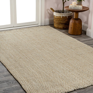 HomeRoots 4' X 6' Ivory Jute Handmade Area Rug - Durable, Elegant Design for Cozy Spaces & High-Traffic Areas 684855
