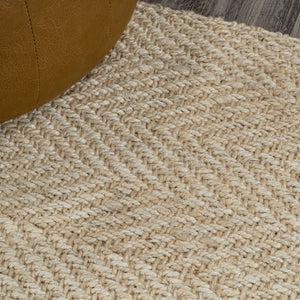 HomeRoots 4' X 6' Ivory Jute Handmade Area Rug - Durable, Elegant Design for Cozy Spaces & High-Traffic Areas 684855