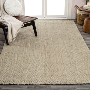 HomeRoots 4' X 6' Ivory Jute Handmade Area Rug - Durable, Elegant Design for Cozy Spaces & High-Traffic Areas 684855
