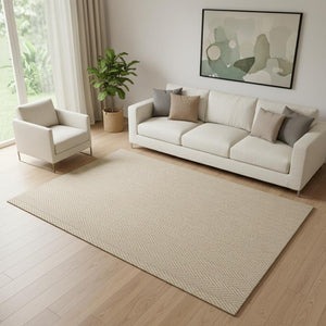 HomeRoots 5' Handmade Ivory Jute Area Rug - Eco-Friendly, Durable, Textured Charm for Any Living Space 684856