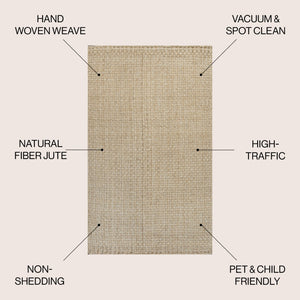 HomeRoots 3' X 5' Ivory Jute Handmade Area Rug - Stylish, Durable, and Textured Floor Covering for Modern Spaces 684858