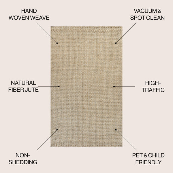HomeRoots 3' X 5' Ivory Jute Handmade Area Rug - Stylish, Durable, and Textured Floor Covering for Modern Spaces 684858