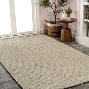HomeRoots 3' X 5' Ivory Jute Handmade Area Rug - Stylish, Durable, and Textured Floor Covering for Modern Spaces 684858