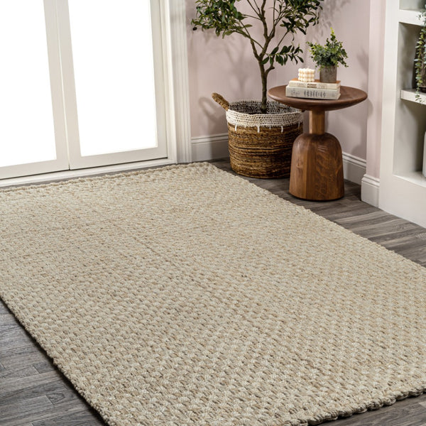 HomeRoots 3' X 5' Ivory Jute Handmade Area Rug - Stylish, Durable, and Textured Floor Covering for Modern Spaces 684858