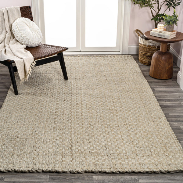 HomeRoots 3' X 5' Ivory Jute Handmade Area Rug - Stylish, Durable, and Textured Floor Covering for Modern Spaces 684858