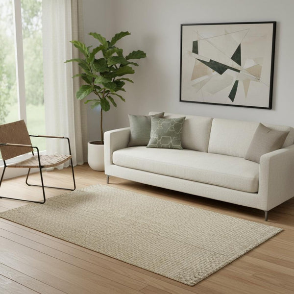 HomeRoots 5' X 8' Ivory Jute Handmade Area Rug - Durable, Eco-Friendly, and Versatile Decor for Your Home Space 684860