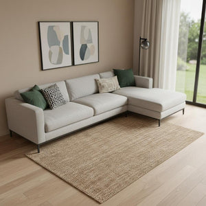 Handwoven Natural Jute Area Rug Eco Friendly Organic Texture for Modern Living Spaces