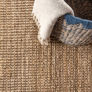 Handwoven Natural Jute Area Rug Eco Friendly Organic Texture for Modern Living Spaces