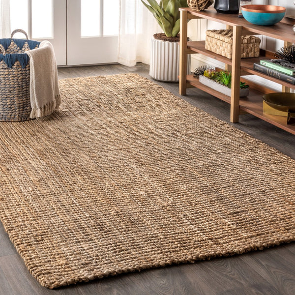 HomeRoots 12' X 15' Natural Jute Handmade Area Rug - Durable, Versatile, and Textured for Cozy Living Spaces 684864