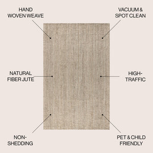HomeRoots 10' Jute Handmade Area Rug - Luxurious Natural Fiber, Stylish Design for Living Rooms & Bedrooms 684868