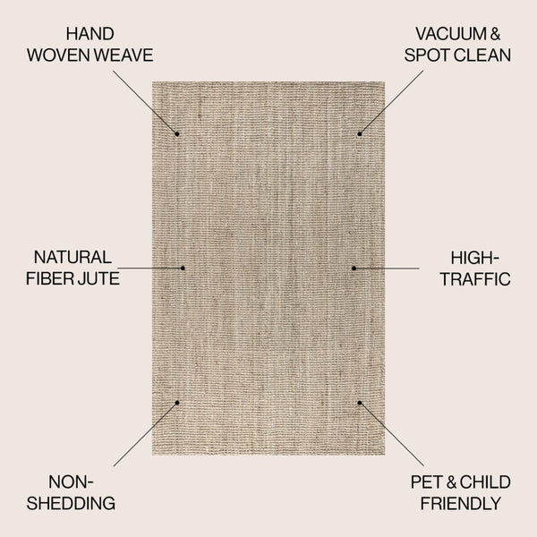HomeRoots 10' Jute Handmade Area Rug - Luxurious Natural Fiber, Stylish Design for Living Rooms & Bedrooms 684868