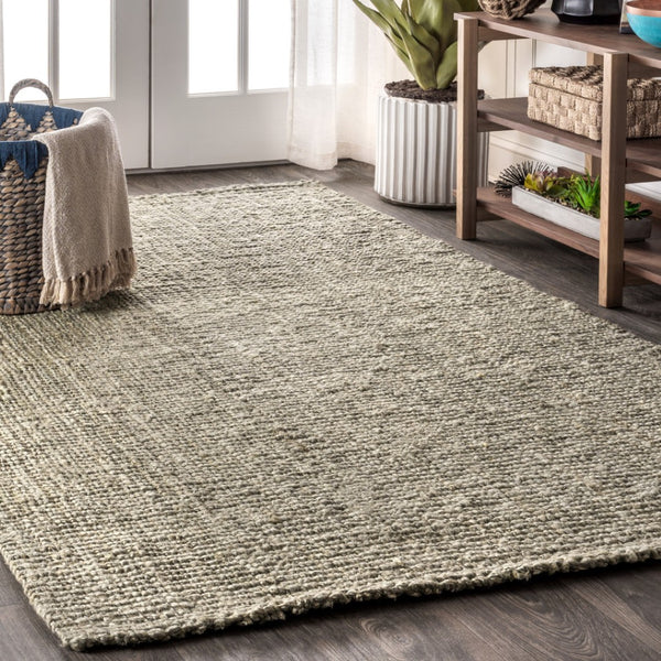 HomeRoots 6' x 9' Gray Jute Handmade Area Rug – Eco-Friendly, Durable, and Stylish for Any Modern or Rustic Space 684878