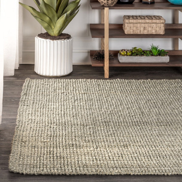 HomeRoots 6' x 9' Gray Jute Handmade Area Rug – Eco-Friendly, Durable, and Stylish for Any Modern or Rustic Space 684878