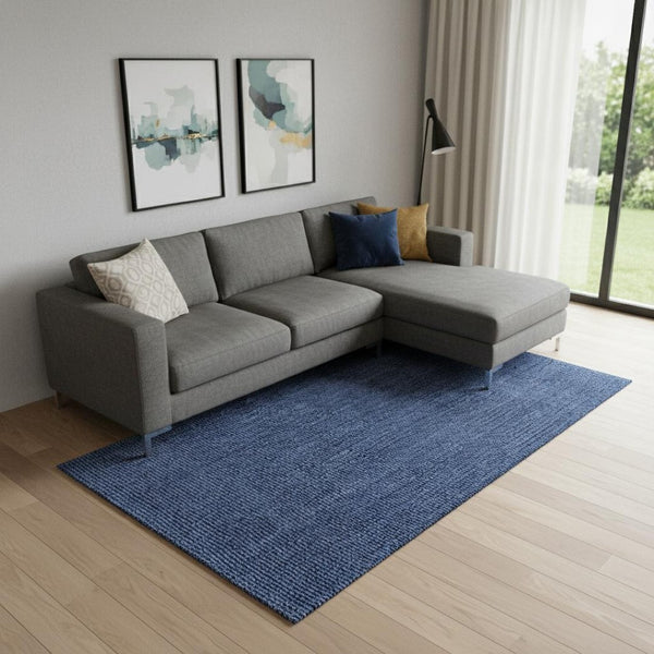 HomeRoots 10' Navy Blue Jute Handmade Area Rug - Durable, Textured, and Stylish for Modern Living Spaces 684880