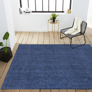 HomeRoots 12' Navy Blue Jute Handmade Area Rug - Eco-Friendly, Durable, Elegant Design for Large Spaces 684882