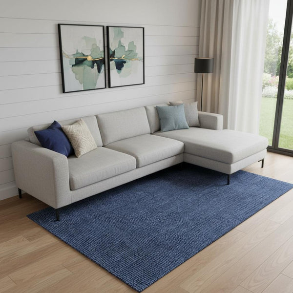 HomeRoots 9' X 12' Navy Blue Jute Handmade Area Rug - Stylish, Durable, and Eco-Friendly Accent for Your Home! 684885