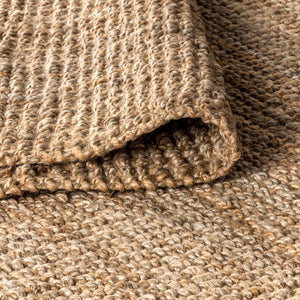HomeRoots 12' X 15' Natural Jute Handmade Area Rug – Elegant Fringe, Eco-Friendly, Perfect for Any Decor Style 684888