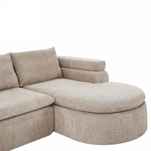 English Elm 106" L-shaped Sectional Sofa Modular Chaise Lounge Neutral Fabric Living Room Almond N771P396321V_N771P396322V