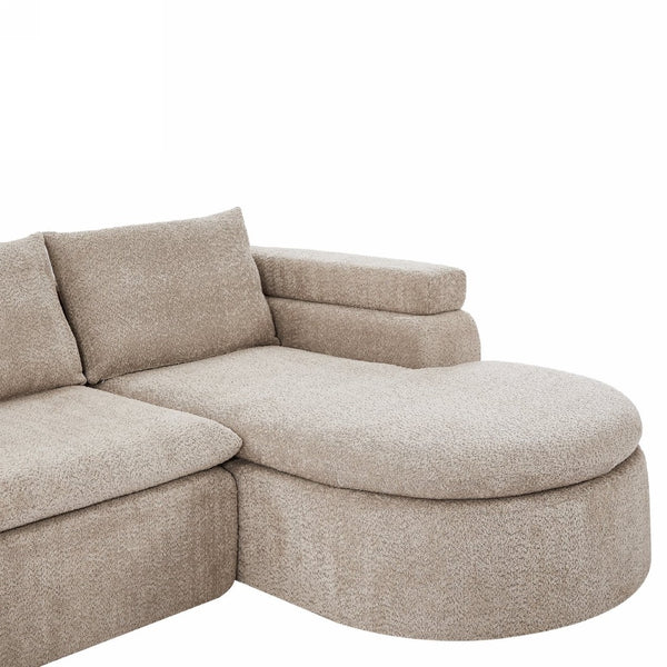 English Elm 106" L-shaped Sectional Sofa Modular Chaise Lounge Neutral Fabric Living Room Almond N771P396321V_N771P396322V