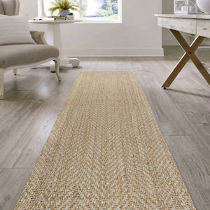 HomeRoots 8' Ivory Jute Handmade Runner Rug - Artisan-Made, Durable, and Stylish for Hallways & Entryways 684898