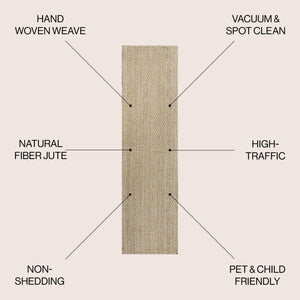 HomeRoots 8' Ivory Jute Handmade Runner Rug - Artisan-Made, Durable, and Stylish for Hallways & Entryways 684898