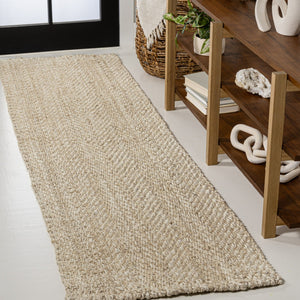 HomeRoots 8' Ivory Jute Handmade Runner Rug - Artisan-Made, Durable, and Stylish for Hallways & Entryways 684898