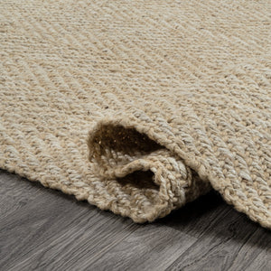 HomeRoots 8' Ivory Jute Handmade Runner Rug - Artisan-Made, Durable, and Stylish for Hallways & Entryways 684898