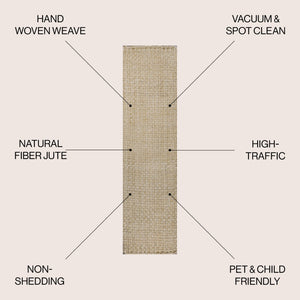 HomeRoots 8' Ivory Jute Handmade Runner Rug - Elegant Natural Texture for Hallways, Entryways & Kitchens 684899