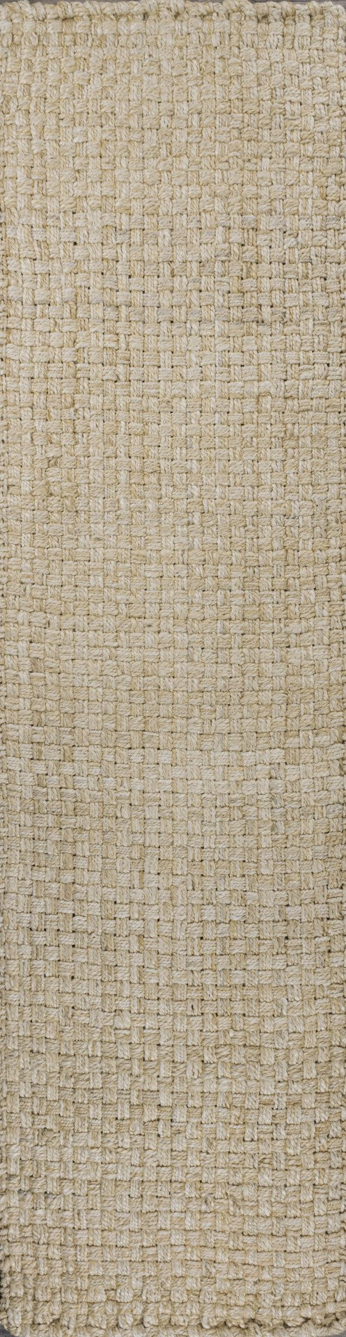 HomeRoots 8' Ivory Jute Handmade Runner Rug - Elegant Natural Texture for Hallways, Entryways & Kitchens 684899