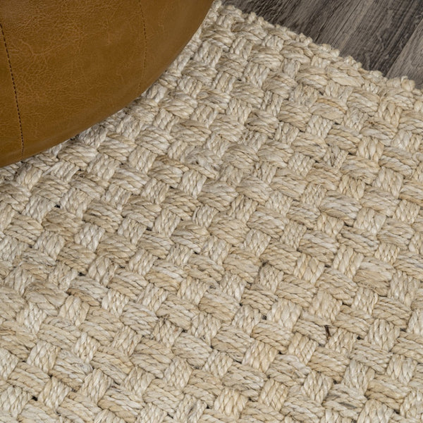 HomeRoots 8' Ivory Jute Handmade Runner Rug - Elegant Natural Texture for Hallways, Entryways & Kitchens 684899
