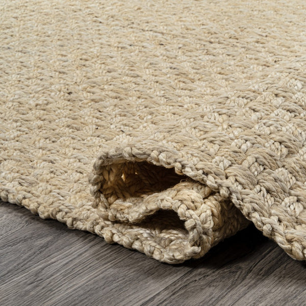 HomeRoots 8' Ivory Jute Handmade Runner Rug - Elegant Natural Texture for Hallways, Entryways & Kitchens 684899