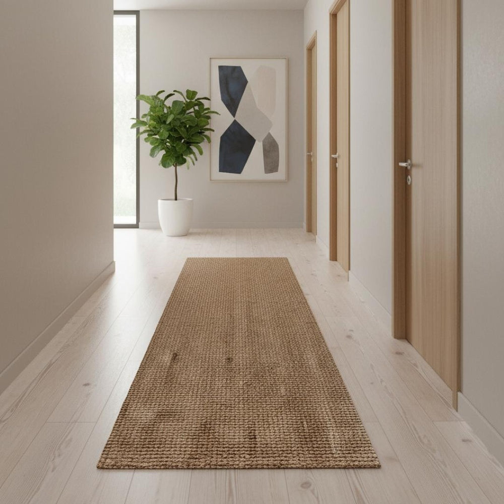 HomeRoots 14' Natural Jute Handmade Runner Rug - Elevate Your Hallways with Textured Elegance & Warmth! 684902