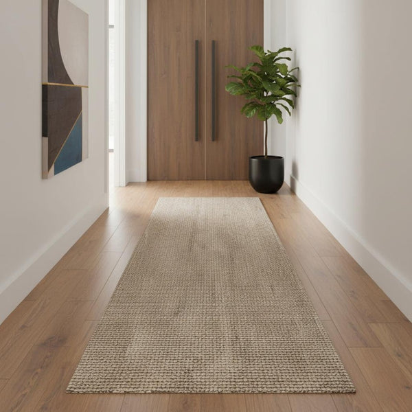 HomeRoots 14' Jute Handmade Runner Rug – Versatile Natural Accent for Hallways, Kitchens, Entryways, & More! 684908