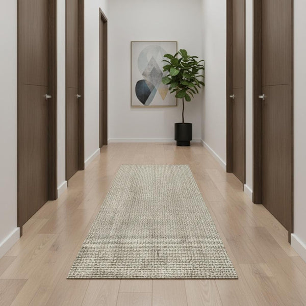HomeRoots 10' Gray Jute Handmade Runner Rug - Durable, Stylish, and Perfect for High-Traffic Hallways & Spaces 684912