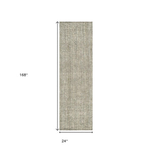 HomeRoots 14' Gray Jute Handmade Runner Rug - Eco-Friendly, Textured, Durable Design for Hallways & Entryways 684914