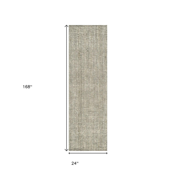 HomeRoots 14' Gray Jute Handmade Runner Rug - Eco-Friendly, Textured, Durable Design for Hallways & Entryways 684914