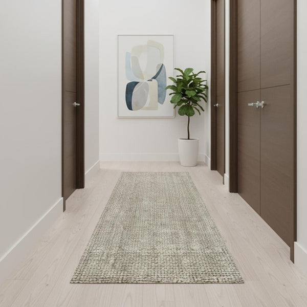HomeRoots 20' Gray Jute Runner Rug - Handmade Natural Fiber, Durable & Stylish for Hallways and Tight Spaces 684917