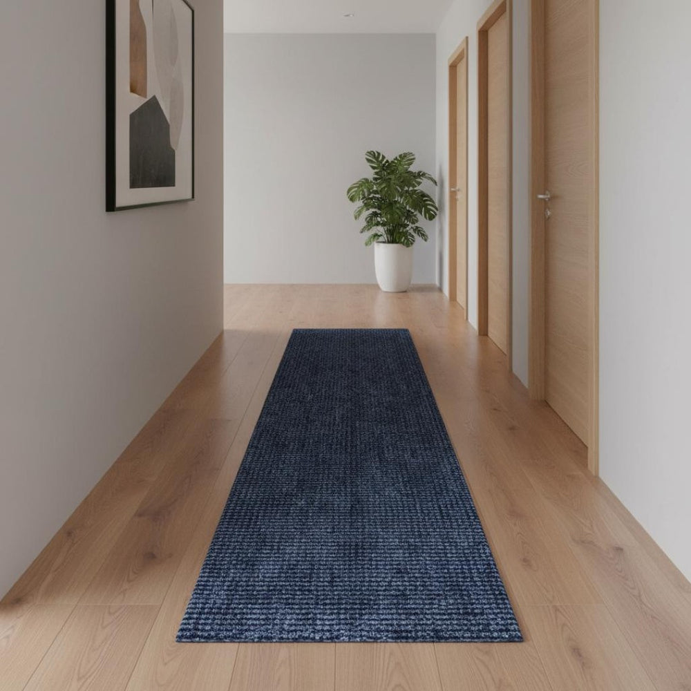 HomeRoots 10' Handmade Navy Blue Jute Runner Rug - Durable, Soft, and Stylish for Hallways & Narrow Spaces 684918