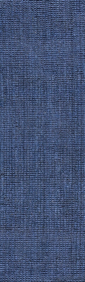 HomeRoots 18' Navy Blue Jute Runner Rug - Handmade, Eco-Friendly, Durable, Perfect for Hallways & Entryways! 684922