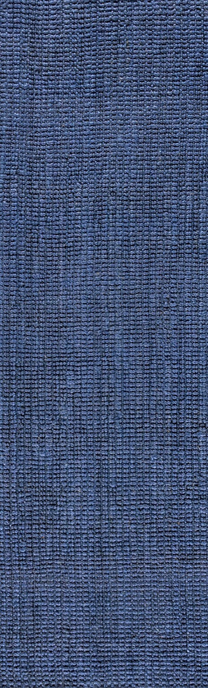 HomeRoots 18' Navy Blue Jute Runner Rug - Handmade, Eco-Friendly, Durable, Perfect for Hallways & Entryways! 684922