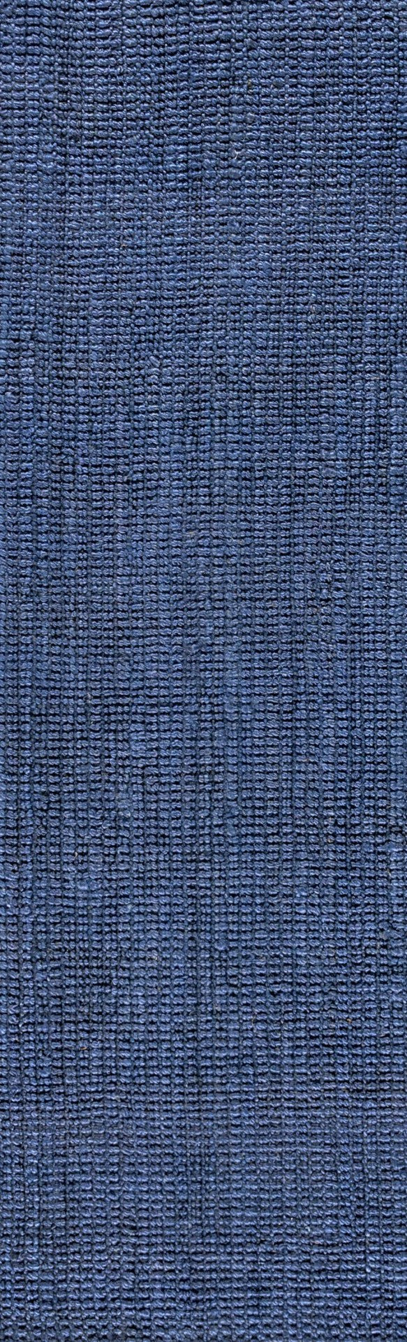 HomeRoots 18' Navy Blue Jute Runner Rug - Handmade, Eco-Friendly, Durable, Perfect for Hallways & Entryways! 684922