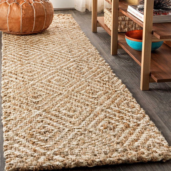 HomeRoots 10' Natural Jute Handmade Runner Rug - Versatile, Durable Design for Hallways, Entryways & More! 684924