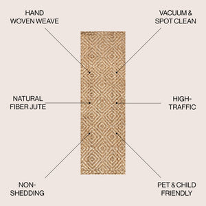HomeRoots 10' Natural Jute Handmade Runner Rug - Versatile, Durable Design for Hallways, Entryways & More! 684924