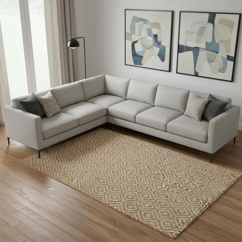 HomeRoots 6' X 9' Natural Jute Handmade Area Rug - Eco-Friendly, Durable, and Stylish for Any Home Décor Space 684926